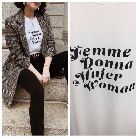 Banana Republic Tops - Feminist Graphic Tee Black & White LIKE NEW Cotton